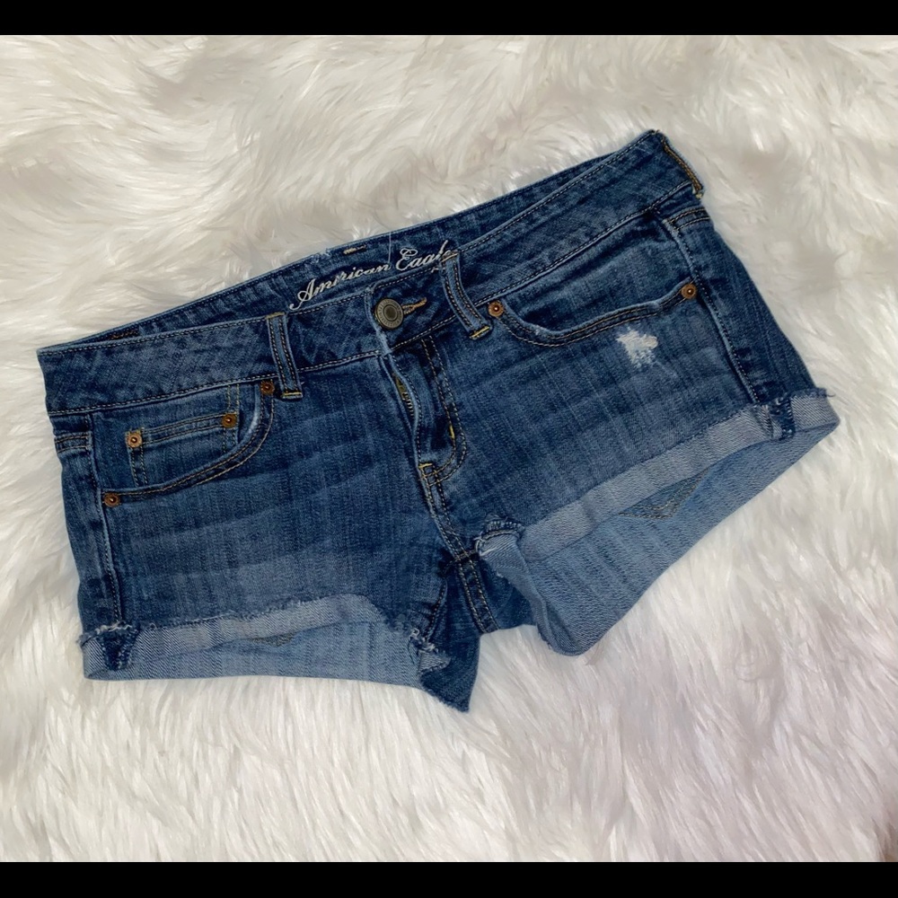 American Eagle Distressed Cuffed Denim Cutofff Shorts- 6